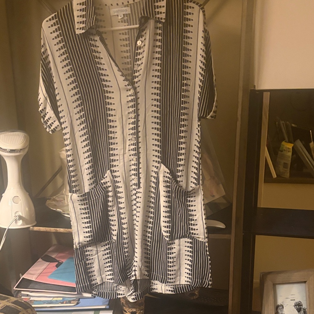 Chic Black and White Striped Women's Bodysuit
